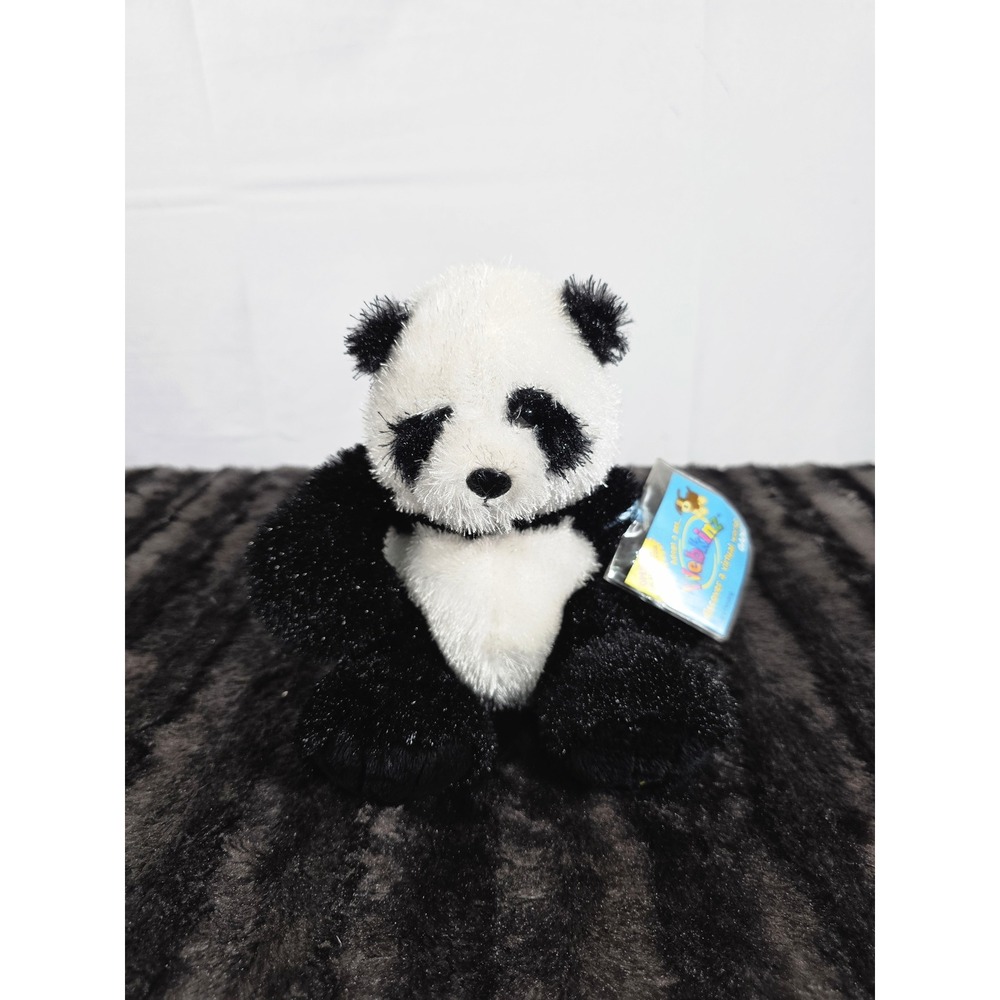 Ganz Webkinz Panda Plush Stuffed Animal Black White HM111 Sealed Code Tag